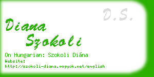 diana szokoli business card