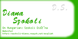 diana szokoli business card